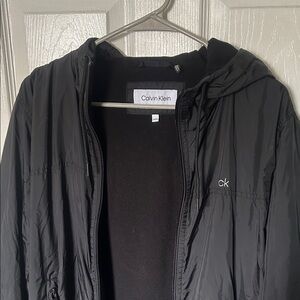 Calvin Klein Black Hooded Windbreaker
